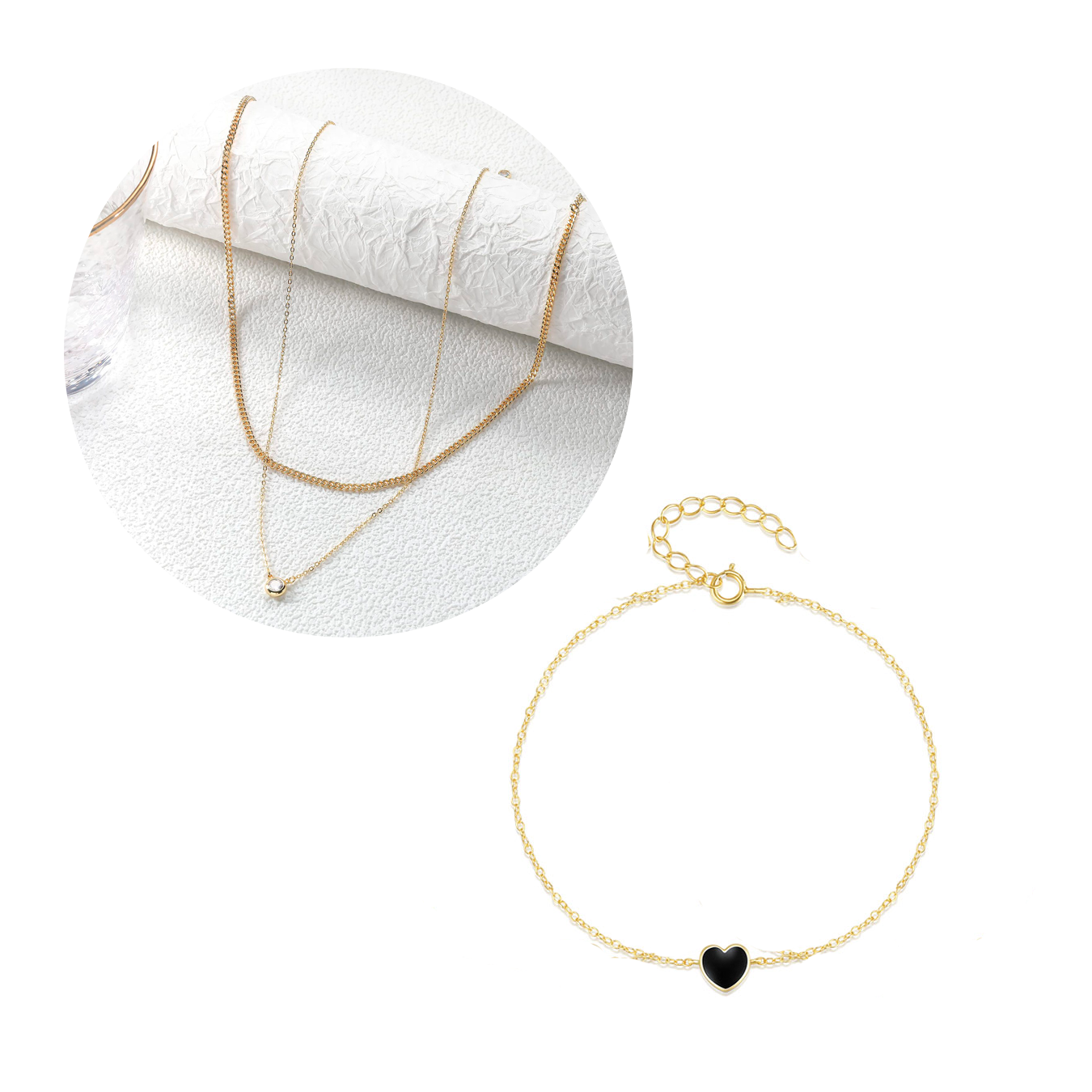 Kit Colar Harmonia e Pulseira Coração Leve
